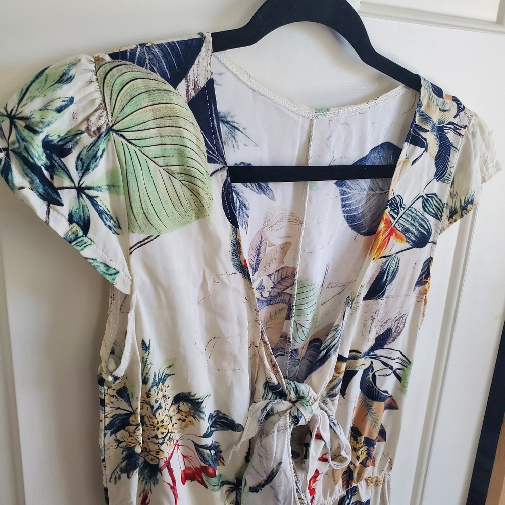 Cute Floral Botanical Print Romper with bow